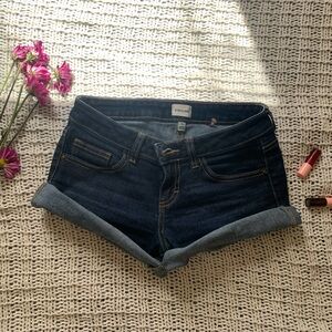 Sneakpeek Navy blue denim low waisted shorts with denim hem